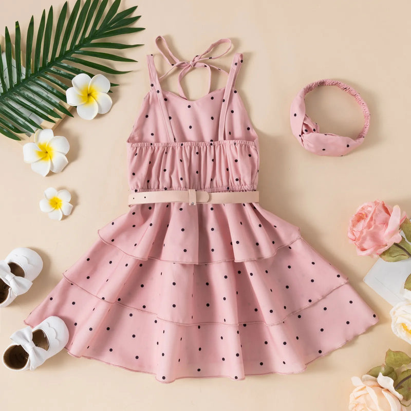 Princess Kids Baby Dress For Girls Dots Dress Sleeveless Ruffle Party Birthday Baptism Dress For Girl Summer Dresses