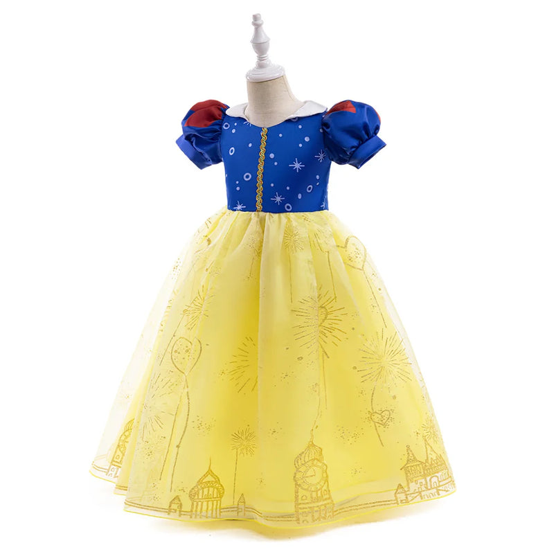 Girls Snow White Dress Kids Halloween Carnival Cosplay Princess Costume Children Christmas Party Clothes Dress Up