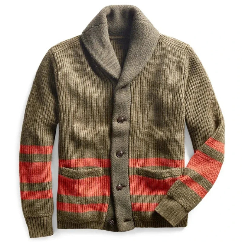 Men Autumn Winter Warm Knitwear Cardigan Jacket Button Front Sweater Casual Loose Wool Knit Men's Sweater