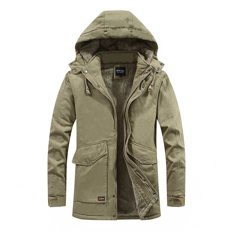 Men's Multi Pocket Hooded Men's Coat Parka Outdoor Wear Winter Military Jacket Military Thickened Warm Parka Casual Cotton Jacke