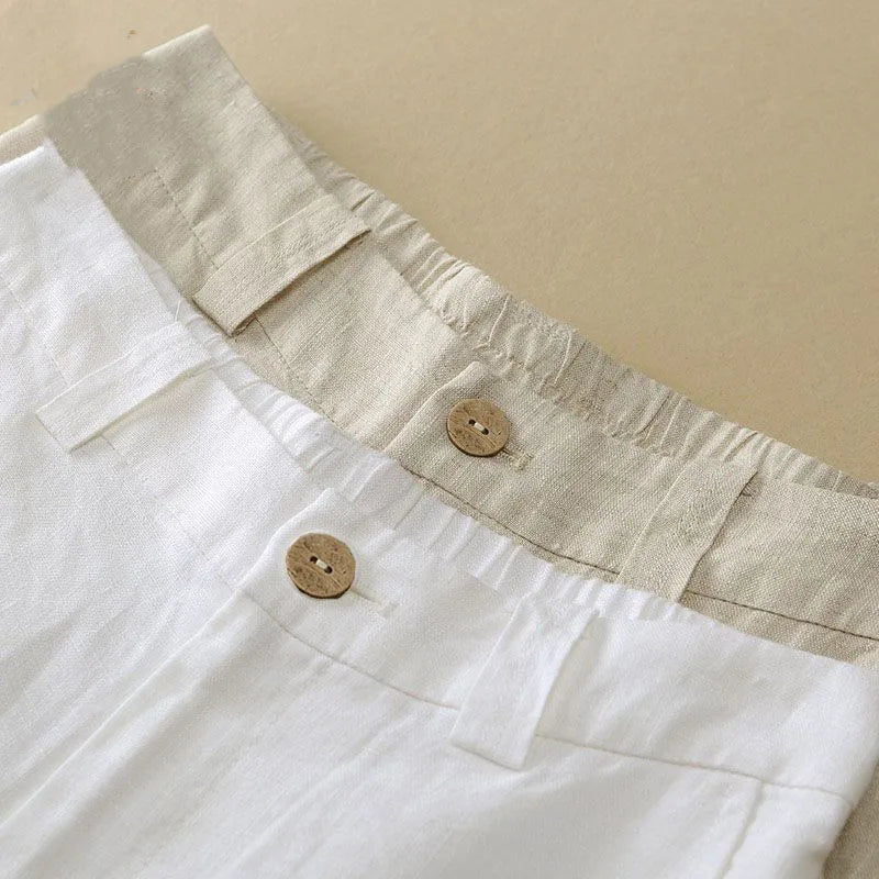 Linen Pants Summer Thin Casual Long Pants Women Loose Cotton and Linen Straight Trousers