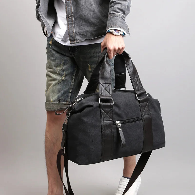 Retro canvas handbag for men's travel shoulder bag luggage bag casual crossbody bag