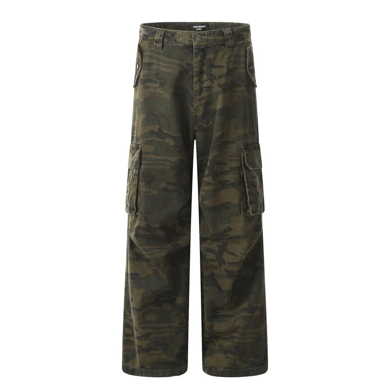 Retro Multi-pocket Camouflage Cargo Pants Men's and Women's Tactical Pants