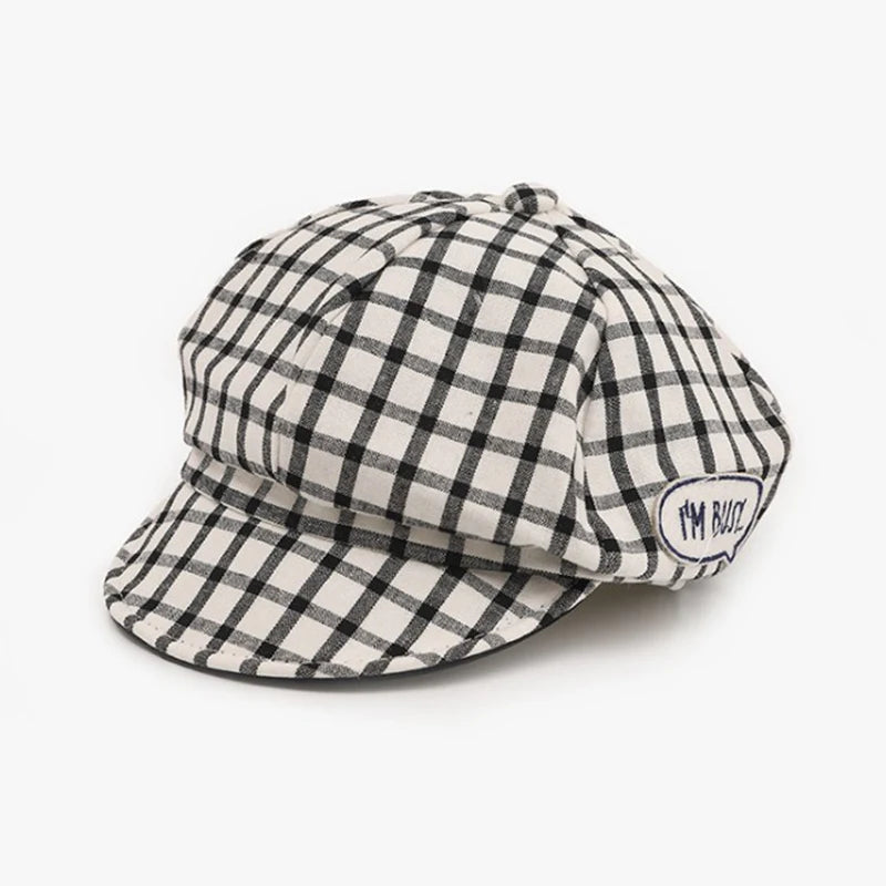 Baby Beret for Boys Daily Wear Plaid Letter Sport Caps Kids Baseball Cap Infant Toddler Sun Hat