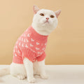 Cute Cat Sweater Classic Heart Graphic Cat Clothes Soft Warm Pet Clothing For Autumn And Winter