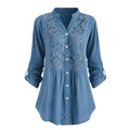 Lace Splicing Women Blouse Stand-up Collar Comfortable Tops Button Placket Loose Spring Shirt for Office