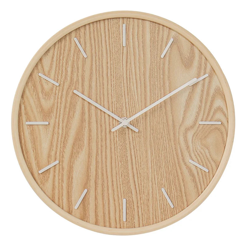 Household mute wall clock living room bedroom simple modern wall watch wooden