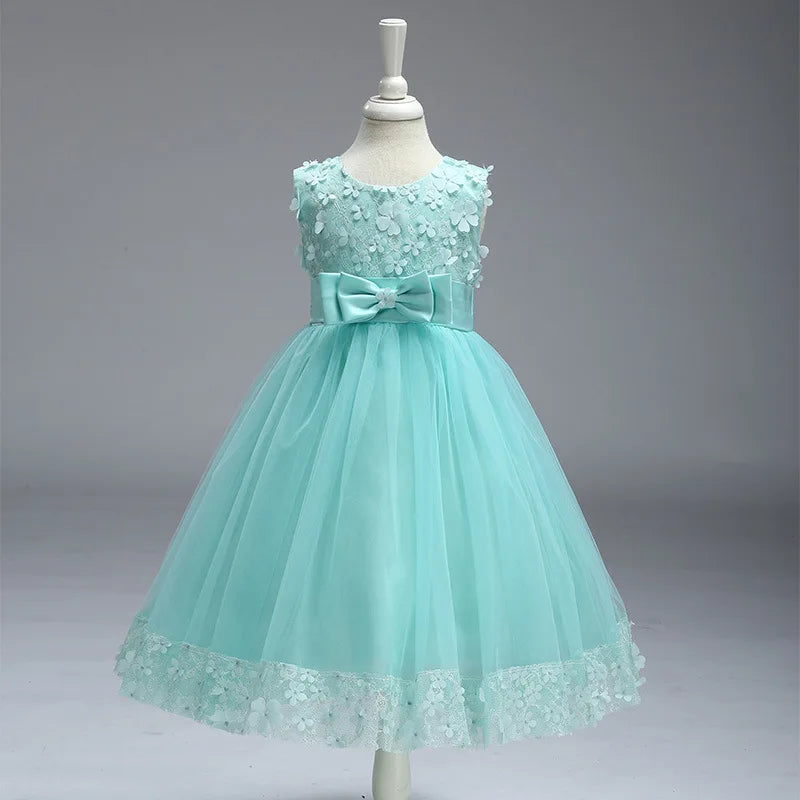 Summer Little Bridesmaid Dress For Girls Children Princess Dresses Elegant