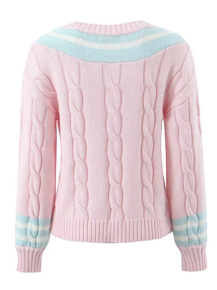 Autumn Winter Cute Pullover Knit Sweater Woman Jumpers Sweet Kawaii Sweater Female Top