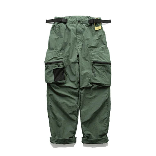 Outdoor multi-pocket functional pants men loose retro casual overalls