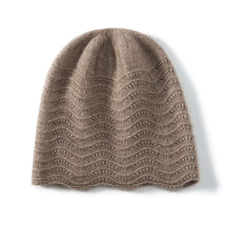 Cashmere Hat for Women Casual Knitted Jacquard Beanies Solid Soft Keep Warm Female Cap