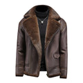 Men Leather Patchwork Fleece Jackets Winter Motorcycle Coats for Male