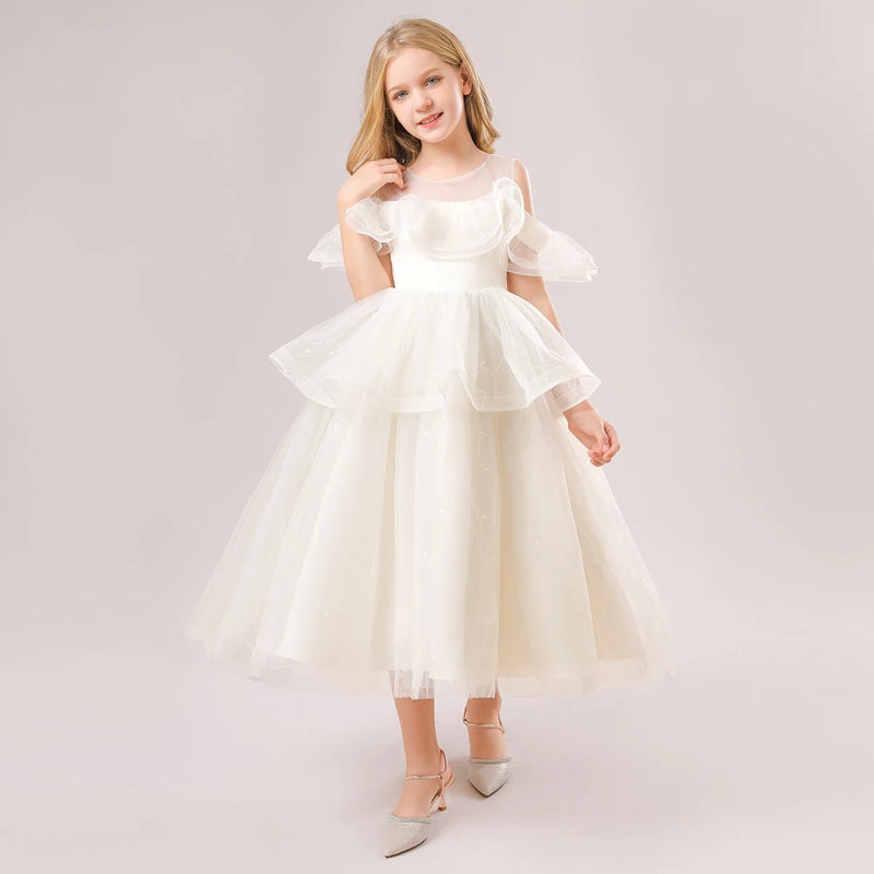 Formal Kids Girls Flower Wedding Dress Children Costume Princess Party Pageant Clothing