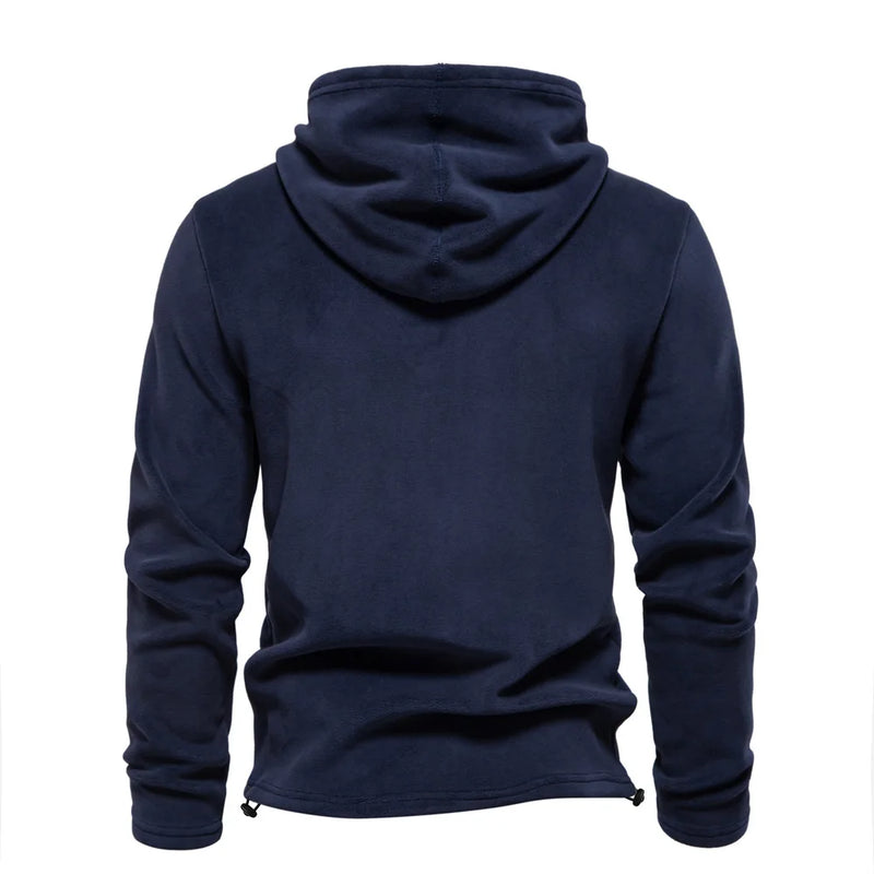 Autumn Men Polar Fleece Pullover Hoodies Loose Sweatshirts Hooded Casual Sweatshirts