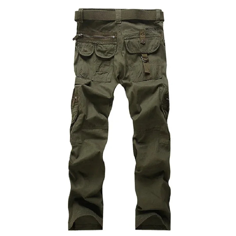 Men Cargo Military Style Tactical Pants Combat Pockets Outdoors Trouser Male