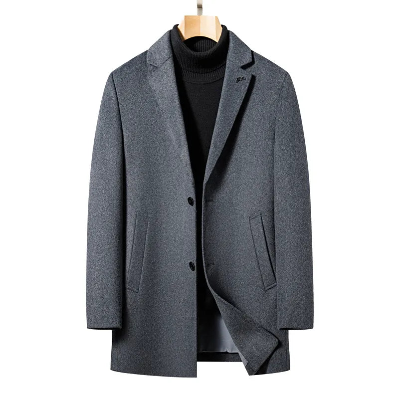 Wool Coat Men Business Casual Trench Coat Coat Coat Wool Coat Men Thick