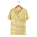 Women T-Shirt Summer Short Sleeve Stripe Knit Tops Loose Tees Oversized Curve Clothes