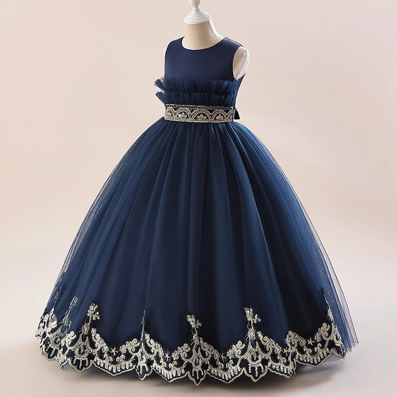 Summer Embroidery Party Dress For Girls Children Costume Elegant Princess Dresses Girl Dress