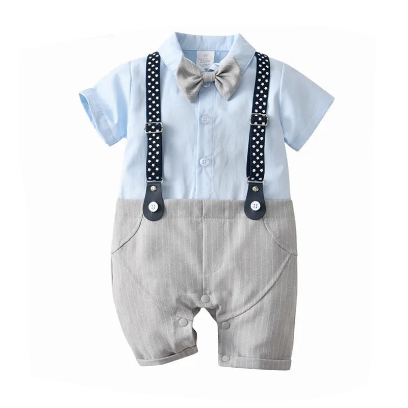 Toddler Boys Summer Romper Gentlemen Birthday Baptism Xmas Christmas Spring One Piece Overalls Baby Jumpsuit