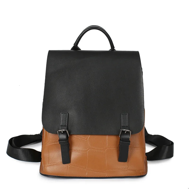 Women Leather Backpack Women Backpacks Retro Ladies Double Shoulder Bags