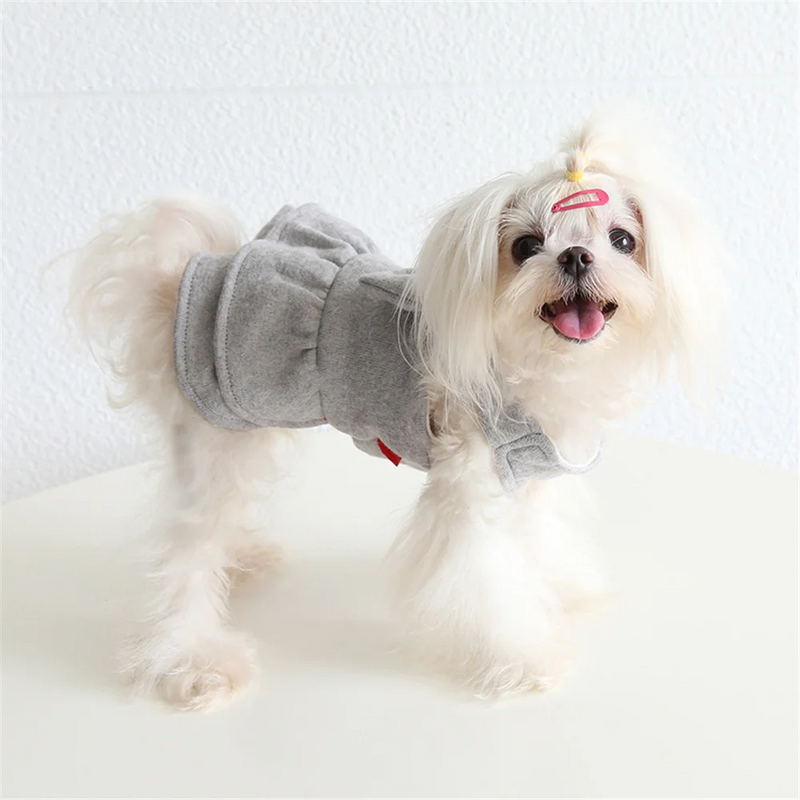 Autumn Winter Pet Clothes with Sheep Plush Strap Skirt Maltese Cat Dog Clothing