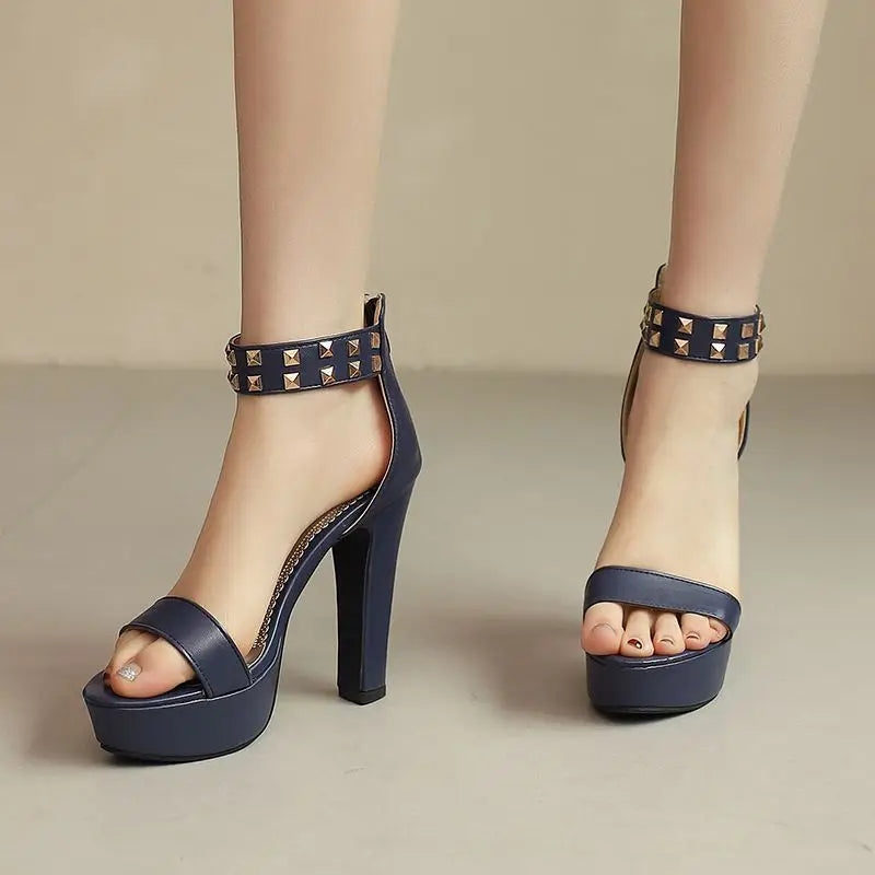 Female Sandals Open Toe High Heels 11.5cm Platform 2.5cm