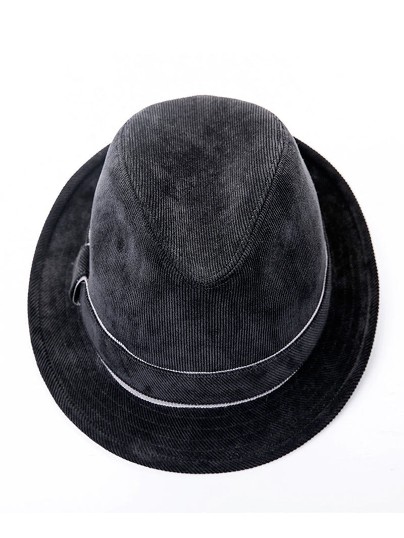 Wide Brim Denim Fedora Hats For Women Men Black Jazz Trilby Panama Hat Gentleman