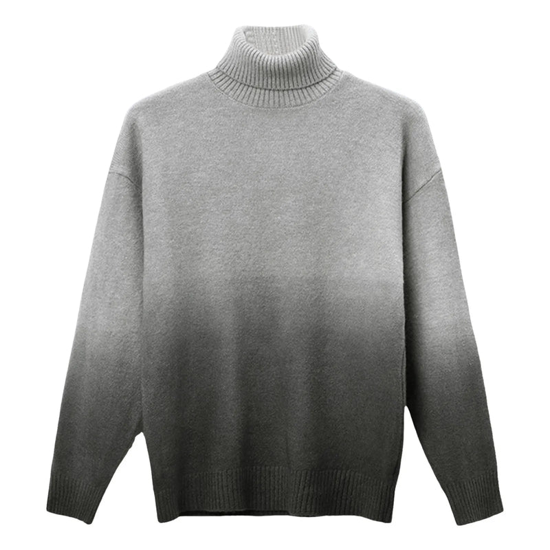 Pullover Sweaters For Men Winter Thick And Warm Soft High Neck Gradient Sweater