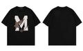 Mens Embroidery Letter Star Tshirt Casual Loose Tee Shirts Summer Hip Hop Top Couple