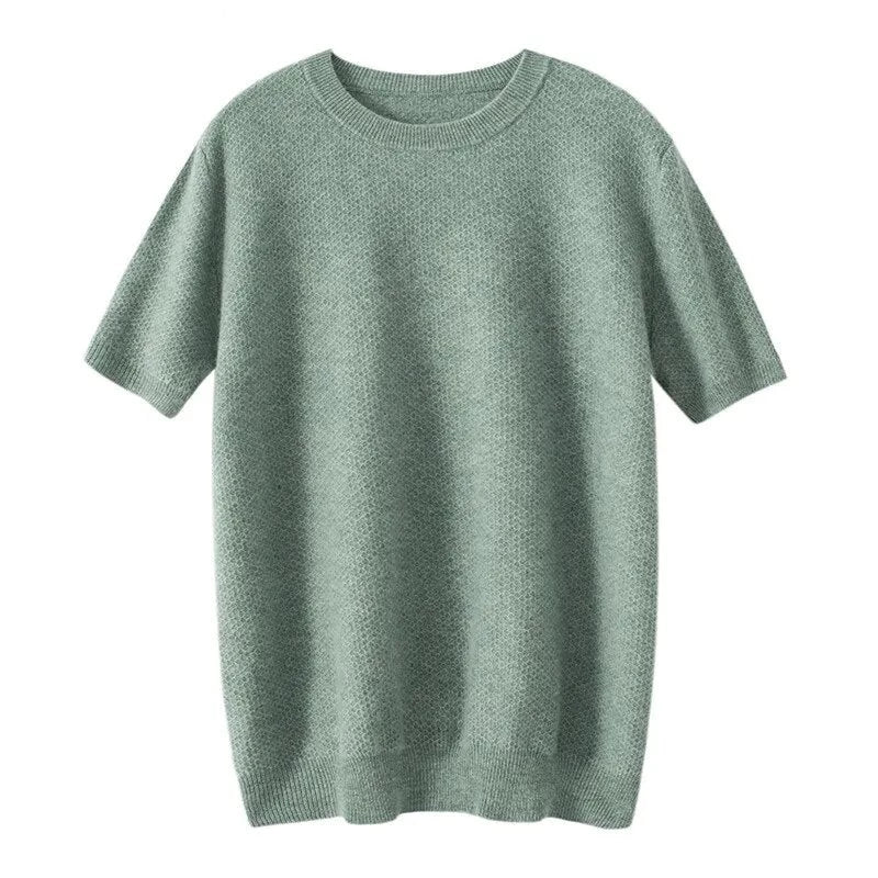 Cashmere Sweaters Men' O-Neck Spring New T-Shirt Youth Knit Bottom Shirt High-end Loose Vest Top