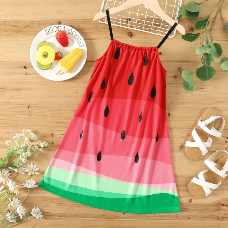 Kid Girl Watermelon Cami Dress