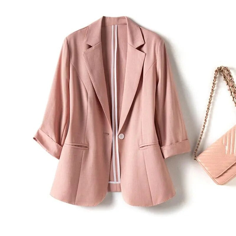 Elegant Woman Jacket Summer Suits Commuting Summer Blazers Women