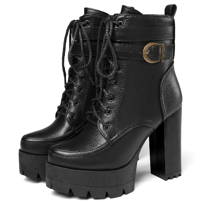 Ankle Boots For Women Shoes Punk Motorcycle Boots Retro Autumn Winter Shoes Female