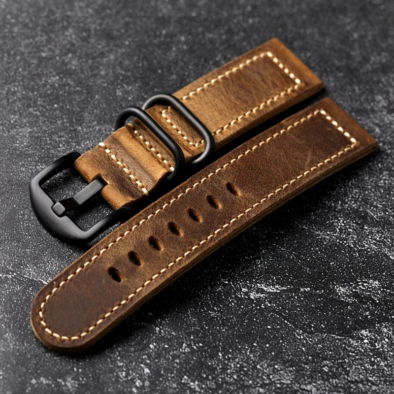 Handmade Head Layer Watch Watchband Soft Men Thickened Watch Strap Genuine Leather