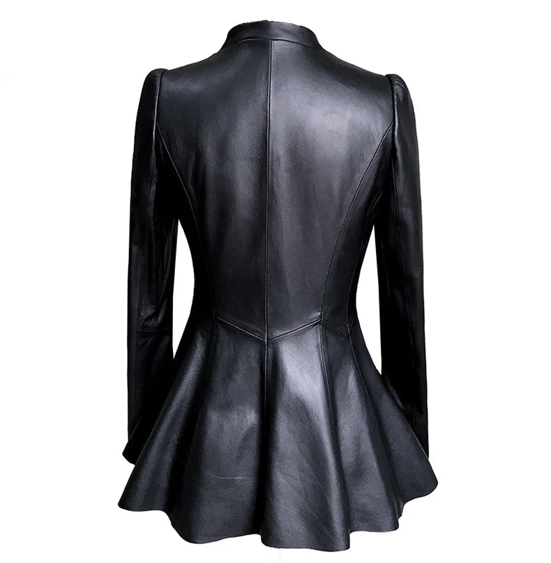 Genuine Leather Jacket Women Autumn Winter Slim Leather Coat