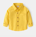 Kids Spring Children's Clothes Tops Shirt Solid Color Pure Cotton Shirt