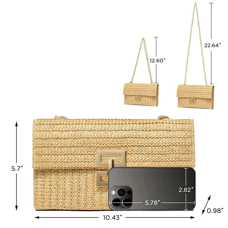 Woven Clutch Handbags for Women Crochet Lady Party Wedding Evening Bag