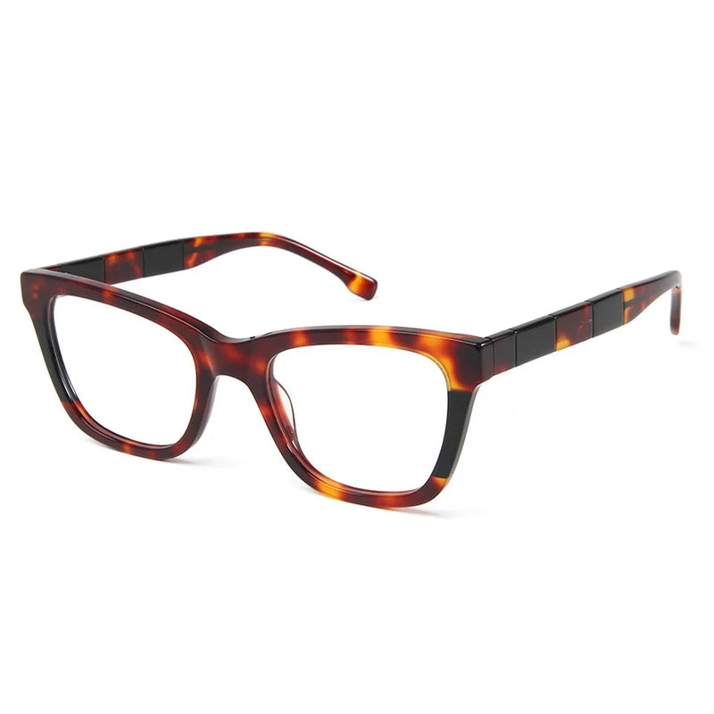 Square Optical Glasses Frame For Women Cat Eye Prescription Eyeglasses Eyewear Frame Havana 54mm