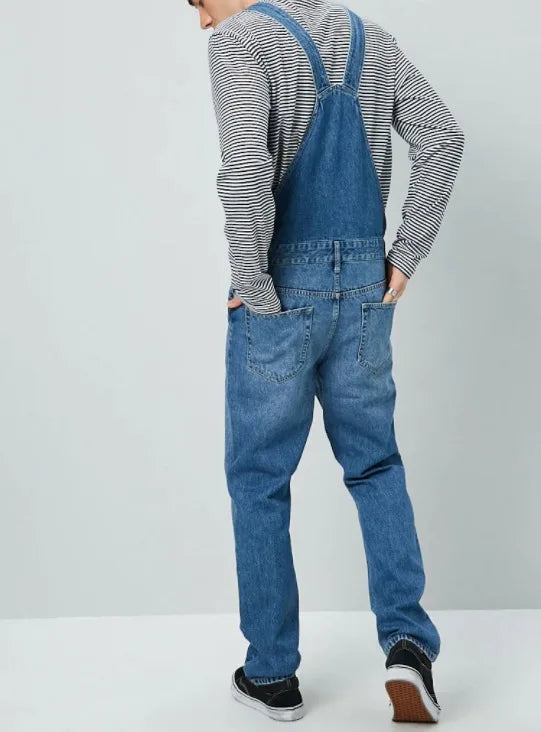 Men's Denim Suspender Pants Suspenders Jeans