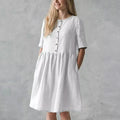 Women Summer Dress Elegant Linen Dresses Casual Retro Boho Party Beach Sundress