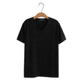 Summer Basic T-Shirt Women Spring Fold V-Neck Tees Short Sleeve Bottoming Tops Oversized Curve Clothes