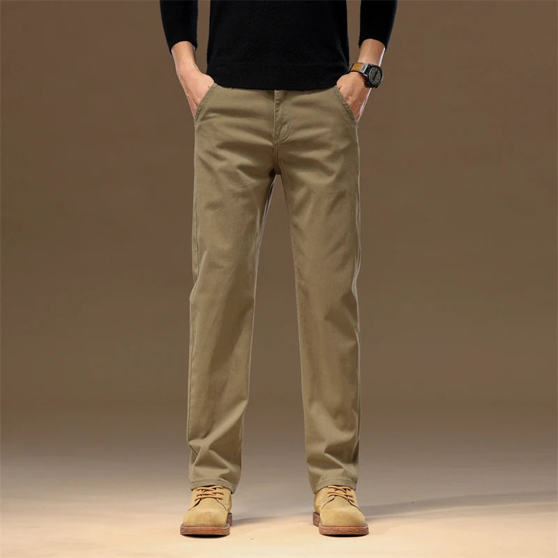 Casual Pants Men Autumn Simple and Versatile Comfortable Slim Straight Pants