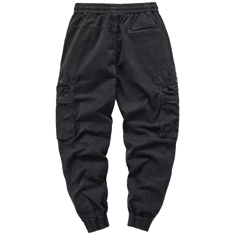 Autumn Cargo Pants Men Military Multi Pockets Casual Pants Hip Hop Streetwear Cotton Trousers Elastic Waist