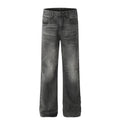 Retro Distressed Jeans Men Autumn Winter Loose Straight Denim Pants Men Trousers