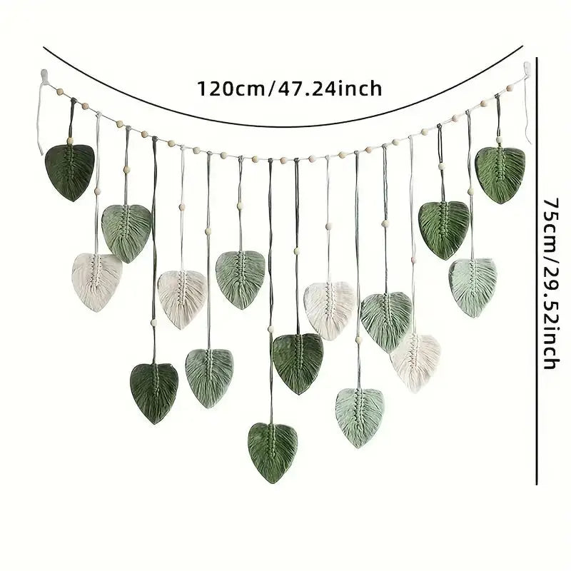 Boho Home Decoration Tapestry Leaf Feather Wall Hanging Decor for Living Room Bedroom Boho Wall Art