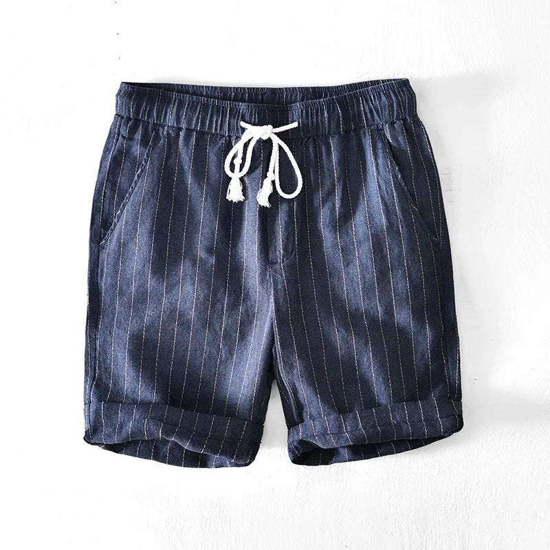 Casual Men Shorts Striped Pants Loose Fit Summer Pants