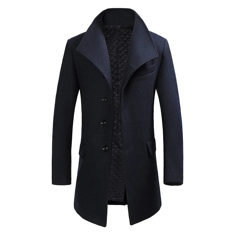 Men Overcoats Casual Woolen Coats Winter Man Cashmere Thicker Warm Trench Coats