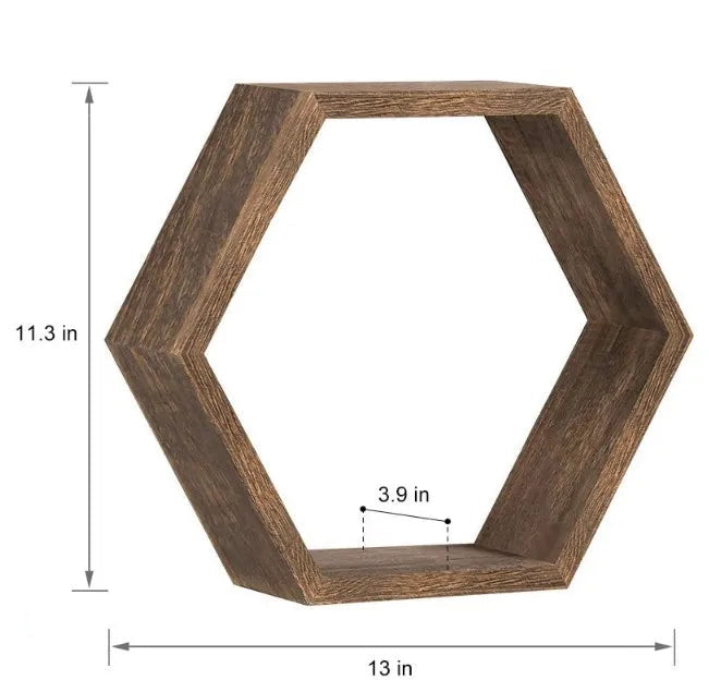 Shelving wall hanging Wooden hexagonal frame living room wall decoration wall hanging frame