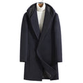 Winter wool Hooded trench coat men Casual jackets