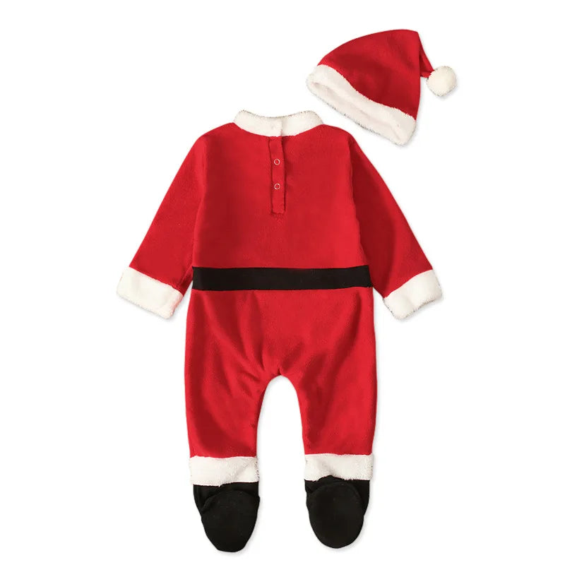 Winter Clothes Baby Girl Romper Toddler Boy Outfit Sets Christmas Clothing Warm Cute Fleece Jumpsuits